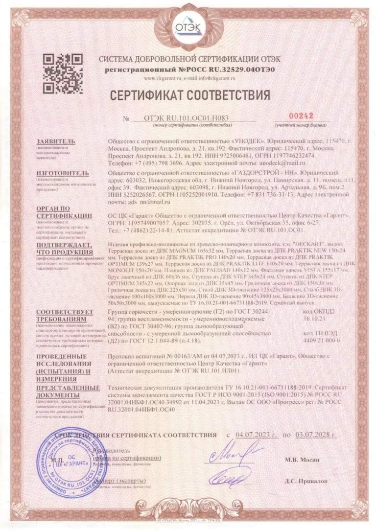 Сертификат Соответсвия